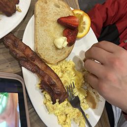 Two Eggs, bacon, sourdough bread
