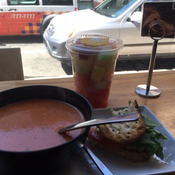 G Cafe Bakery - Tomato soup with a half tuna salad sandwich, and fruit cup - Cafes Near Me - New Haven, Connecticut G Cafe Bakery - Tomato soup with a half tuna salad sandwich, and fruit cup - Cafes Near Me - New Haven, Connecticut
