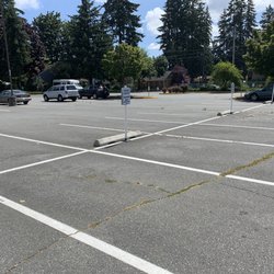 Shoreline Senior Activity Center - Parking lot with designated spots.