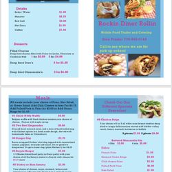 Rockin Diner Rollin - 2019 menu