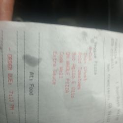 Zeppe's Tavern & Pizzeria - Receipt