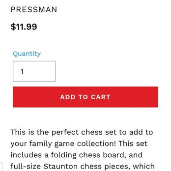 J-Bar Hobbies - This chess board is what I purchased and the description of the pieces and size - Hobby Shops Near Me - Tecumseh, Michigan
