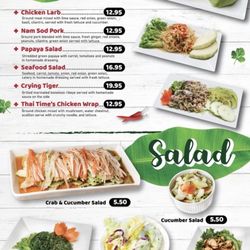 Salad menu