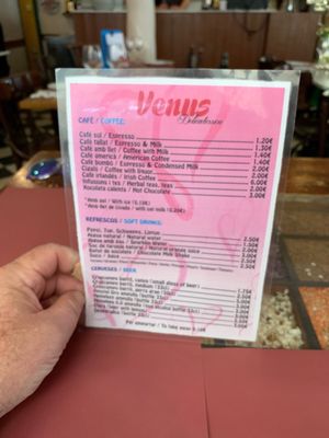 Menu photo 2 Venus Barcelona, B
