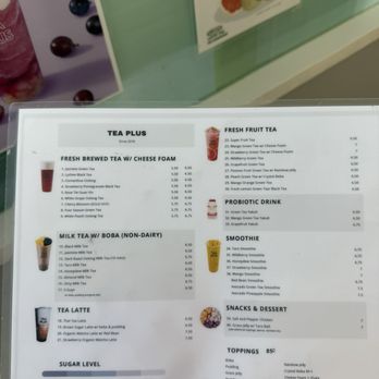 Tea Plus - Menu - Bubble Tea Near Me - Davie, Florida
