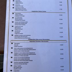 Oud Brugge - menu from July 2022