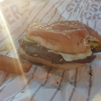 A&W Restaurant - Single patty burger, not squished by me. Tasty but small and pricey. - Burgers Near Me - Middlebury, Vermont