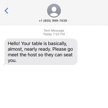 Superfrico - The notification they send you to say your table is becoming available. - Italian Near Me - Las Vegas, Nevada Superfrico - The notification they send you to say your table is becoming available. - Italian Near Me - Las Vegas, Nevada