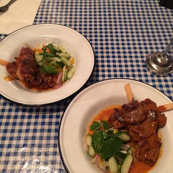 Hat Yai - Chicken and skirt steak skewers with pickled veggies - Thai Near Me - Portland, Oregon Hat Yai - Chicken and skirt steak skewers with pickled veggies - Thai Near Me - Portland, Oregon
