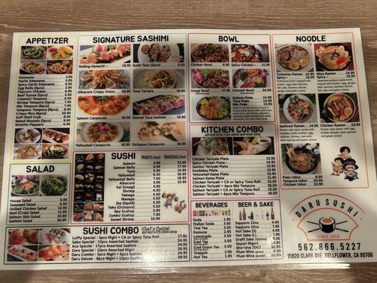Menu photo 8 Daru Sushi Bellflower, CA