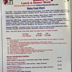 Bayou Market and Cafe - Catering menu