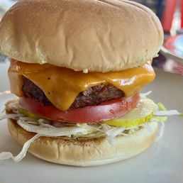 Vegan burger with vegan cheese