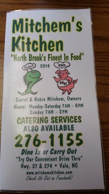 Mitchem S Kitchen 6679 W Highway 27 Vale Nc Barbecue Mapquest