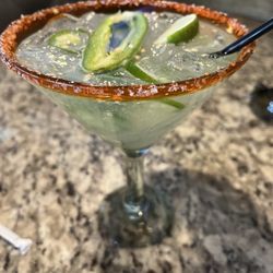 Spicy flaming jalapeño margarita