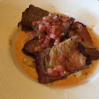 Asado - Pork belly gnocchi and cheese.. Beecher's white cheddar, Black Mountain pork belly, salsa criolla - Argentine Near Me - Tacoma, Washington