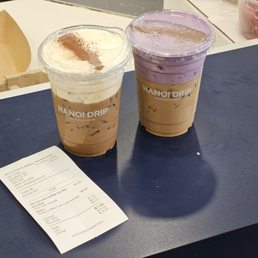 Ube coconut coffee and salted coffee, BOGO