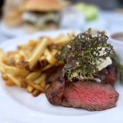 Restaurant at the Madrona - Grilled Flat Iron Steak w/ horseradish compound butter, beef fat fries | $28 (requested medium rare)