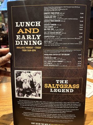 Menu photo 1 Saltgrass Steak House Dallas, TX Menu photo 1 Saltgrass Steak House Dallas, TX