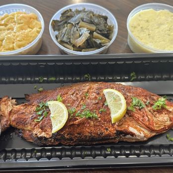 City Chef - Grilled Red snapper with Mac and cheese, collard greens and potato salad - Caterers Near Me - Bowie, Maryland City Chef - Grilled Red snapper with Mac and cheese, collard greens and potato salad - Caterers Near Me - Bowie, Maryland
