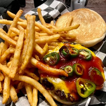 Deep Deuce Grill - Theta Burger with a black bean patty - American Near Me - Oklahoma City, Oklahoma Deep Deuce Grill - Theta Burger with a black bean patty - American Near Me - Oklahoma City, Oklahoma