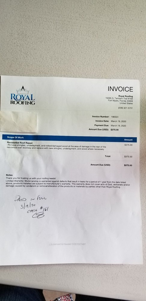 Slide of Royal Roofing