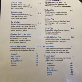 Sultan Mediterranean Grill - Menu - Mediterranean Near Me - Moab, Utah