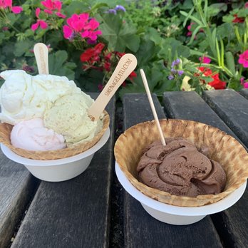 Sirena Gelato - Chocolate and pistachio, rose petal and coconut - Ice Cream & Frozen Yogurt Near Me - Kirkland, Washington
