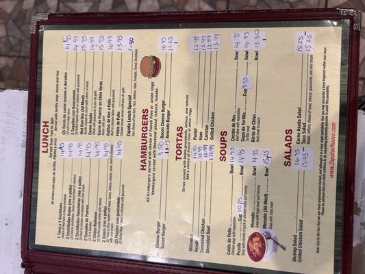 Menu photo 2 Zapata's Authentic Mexican Restaurant Nuevo, CA Menu photo 2 Zapata's Authentic Mexican Restaurant Nuevo, CA