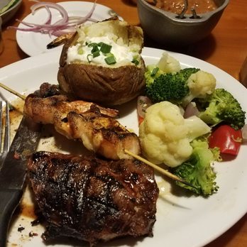 Cattlemens Steakhouse - New York steak and bacon wrapped shrimps - Steakhouses Near Me - Redding, California Cattlemens Steakhouse - New York steak and bacon wrapped shrimps - Steakhouses Near Me - Redding, California