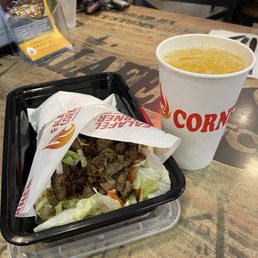 Gyro Wrap* and mango lemonade Gyro Wrap* and mango lemonade