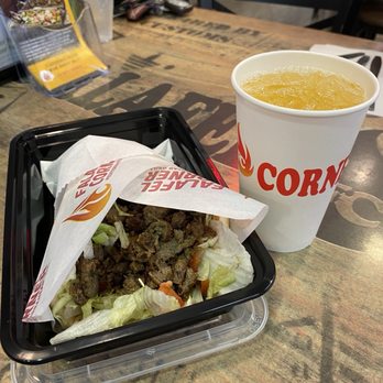 Falafel Corner - Gyro Wrap* and mango lemonade - Mediterranean Near Me - Sacramento, California Falafel Corner - Gyro Wrap* and mango lemonade - Mediterranean Near Me - Sacramento, California