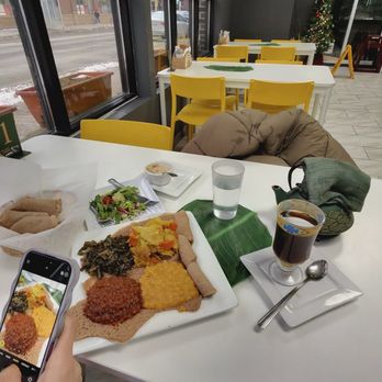 Lulu's EthioVegan Cuisine - We had got a Veggie Sampler (Med) and some hot tea and it was amazing!!! Smelt so good walking inside and was greeted by friendly faces - Vegan Near Me - Minneapolis, Minnesota Lulu's EthioVegan Cuisine - We had got a Veggie Sampler (Med) and some hot tea and it was amazing!!! Smelt so good walking inside and was greeted by friendly faces - Vegan Near Me - Minneapolis, Minnesota