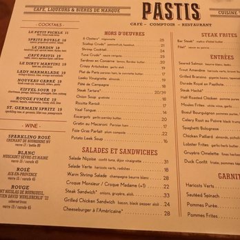 Pastis - Menu - French Near Me - New York, New York Pastis - Menu - French Near Me - New York, New York
