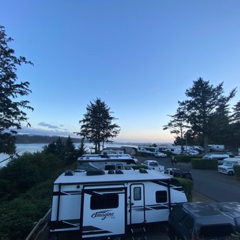 Waldport / Newport KOA - View of Alsea Bay from the park - RV Parks Near Me - Waldport, Oregon