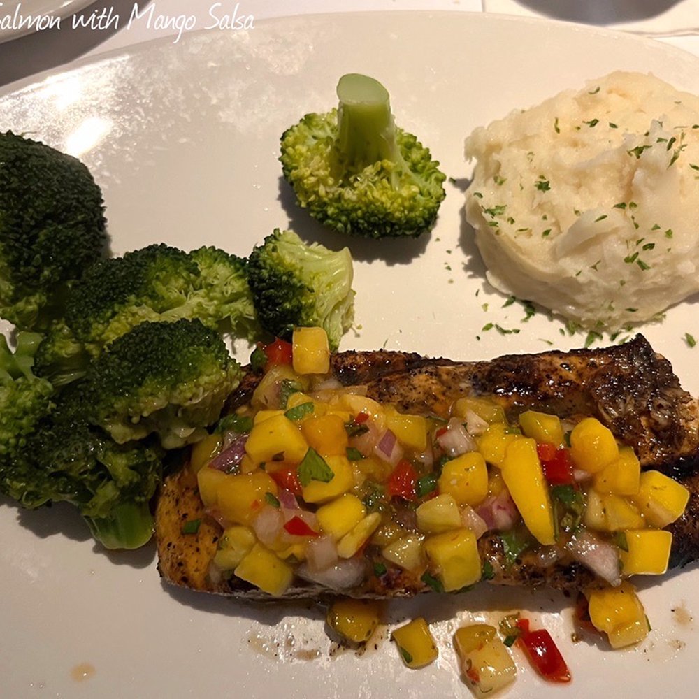 Bonefish Grill - Atlantic Salmon with Mango Salsa - Seafood Near Me - Gainesville, Florida Bonefish Grill - Atlantic Salmon with Mango Salsa - Seafood Near Me - Gainesville, Florida