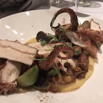 Tom Ham's Lighthouse - Spanish Octopus Corn Three Ways, Caramelized Onions, Cherry Tomatoes, Pearl Potatoes, Micro Cilantro 14 - Breakfast & Brunch Near Me - San Diego, California