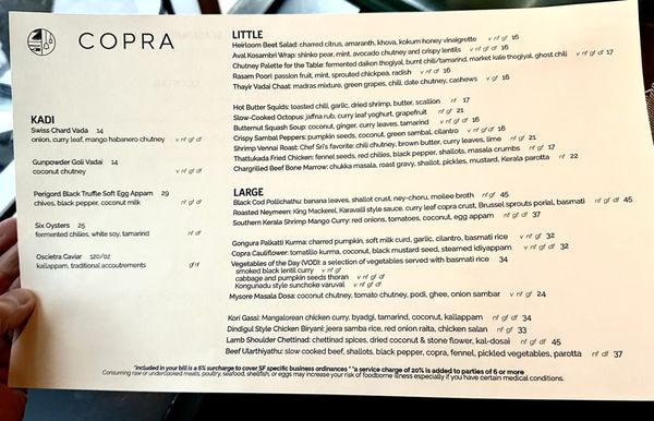 Menu photo 5 Copra San Francisco, CA