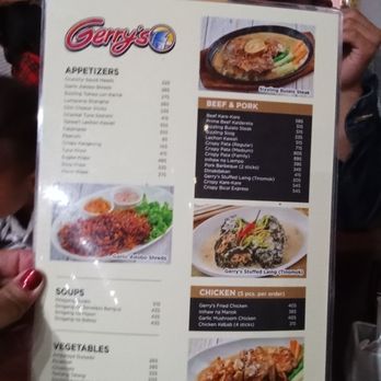 Gerry's Grill - Menu - Filipino Near Me - Baguio, BEN