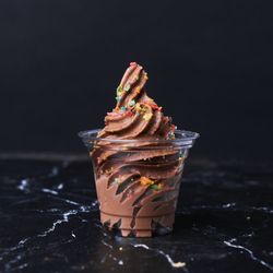 Potato Guys - Bali Chocolate soft serve ice cream, with sprinkle on top