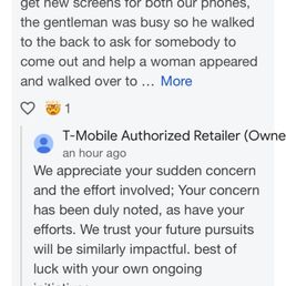 Response from owner