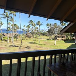 Kepuhi Beach Resort - This was my coffee spot every morning before we set out for a day of swimming, snorkeling & lounging by the pool/ocean/pool!!