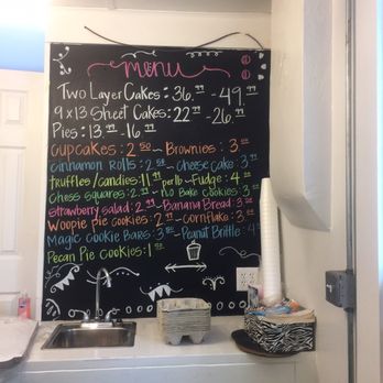 Sweet Sensations - SOCO - a menu on a chalkboard - Bakeries Near Me - Corinth, Mississippi