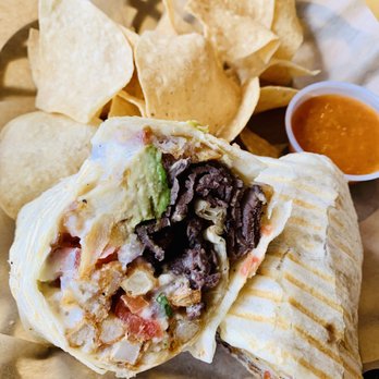 Quirks - California Dreamin burrito with chips and salsa - Tacos Near Me - Virginia Beach, Virginia Quirks - California Dreamin burrito with chips and salsa - Tacos Near Me - Virginia Beach, Virginia