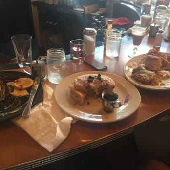 5 Spot - Blueberry pancakes, chicken fried steak and the remains of used to be Eggs Benedict. - American Near Me - Seattle, Washington 5 Spot - Blueberry pancakes, chicken fried steak and the remains of used to be Eggs Benedict. - American Near Me - Seattle, Washington
