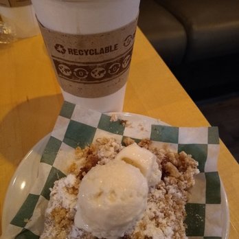 Chrusciki Bakery - Dessert nightcap with the hubbs. Apple square with sea salt caramel gelato and delicious coffee. - Bakeries Near Me - Depew, New York