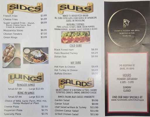 Menu photo 4 Chumpys Pizzeria Sayre, PA Menu photo 4 Chumpys Pizzeria Sayre, PA