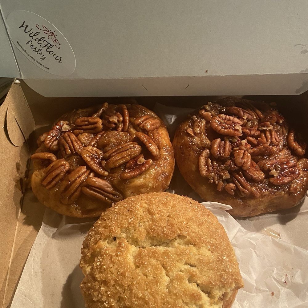 Wildflour Pastry - Sunday sticky buns and a lemon blueberry scone. The lemon blueberry scone is amazing! - Desserts Near Me - Charleston, South Carolina