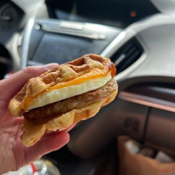 Scooter's Coffee - Maple waffle egg sandwich - Coffee & Tea Near Me - Salina, Kansas Scooter's Coffee - Maple waffle egg sandwich - Coffee & Tea Near Me - Salina, Kansas