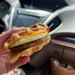 Scooter's Coffee - Maple waffle egg sandwich