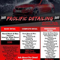 Prolific Detailing - Auto Maintenance Packages, For Vehicles That are Regularly Cared For.